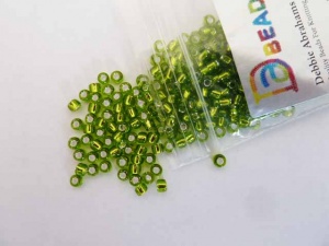 Debbie Abrahams Silver Lined Lime Beads Size 6/0