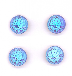 Blue Flower Buttons - Small Size