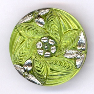 Green and Silver Leaves Buttons