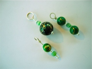 Knit Pro Zooni Beaded Stitch Markers - Golden Green