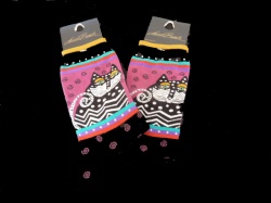 Laurel Burch Spotted Cat Socks - Black Colourway