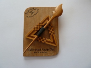 Multi Wood Triangular Shawl Pin Set