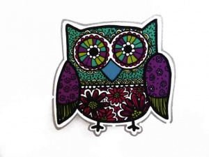 Purple  Owl Iron on Appliqu