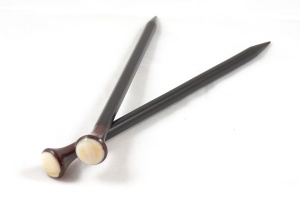 Pavi Ebony Straight Needles with Art Deco Turned Tops