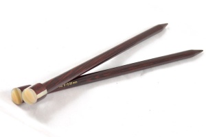 Pavi Rosewood Straight Needles with  Inlaid Tops
