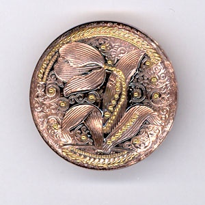 Pink and Gold Tulip Buttons