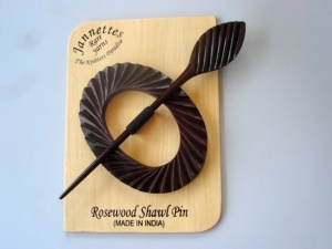 Rosewood Oval Shawl Pin Set