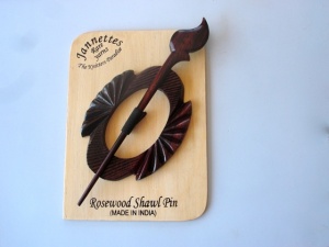 Rosewood Uneven Oval  Shawl Pin Set
