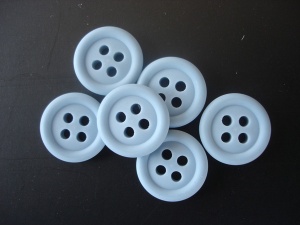 Rowan Opaque Blue Plastic Buttons With Rims