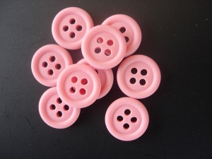 Rowan Opaque Pink Plastic Buttons With Rims