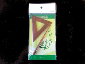 Teak Triangular 2 Piece  Shawl Pin