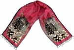Laurel Burch Autumn Felines Silk Scarf - Pink