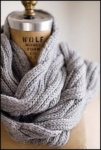 Brooklyn Tweed CInder Ribbed Cable Scarf