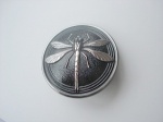Dragonfly Buttons - Black and Silver