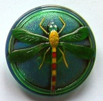 Dragonfly Buttons - Emerald - Large Size