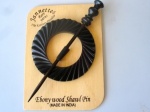 Ebony Wood Circular  Shawl Pin Set