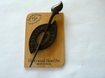 Ebony Wood Engraved Flower Shawl Pin Set