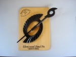 Ebony Wood Oval Ridged Shawl Pin Set