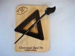 Ebony Wood Triangular Engraved Shawl Pin Set