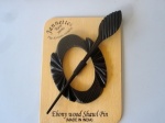 Ebony Wood Uneven Oval  Shawl Pin Set