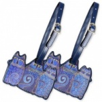 Laurel Burch Indigo Cats Luggage Tags