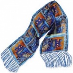 Laurel Burch Indigo Cats Portraits Silk Scarf