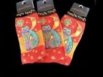 Laurel Burch Celestial Cat Socks - Orange Colourway