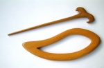Mustard Yellow Wood Shawl Pin 2 Piece Set