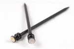 Pavi Ebony Straight Needles with Inlaid Turned Tops