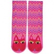 Laurel Burch Fuchsia Cats Slipper Socks