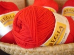 Regia 4 Ply Wool Solid Color Sock Knitting Yarn - Scarlet #2054