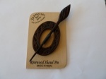 Rosewood Flower Engraved Oval Shawl Pin Set