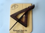 Rosewood Triangular Engraved Shawl Pin Set
