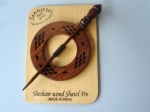 Shesham Wood Pierced Circular Diamond Shawl Pin Set