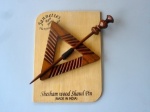 Shesham Wood Triangular Engraved Shawl Pin Set