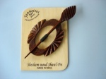 Shesham Wood Uneven Oval  Shawl Pin Set