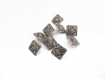 Antique Silver Square Engraved Buttons