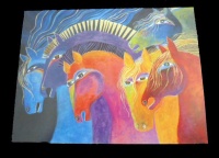 Laurel Burch'' WIld Horses of Fire'' Any Occasion Card