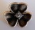 Black and Diamante Gold Edged Flower Buttons