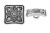 Antique Silver Square Engraved Buttons