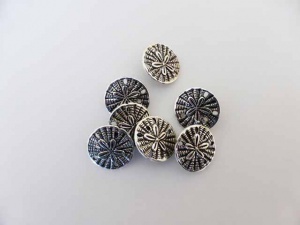 Silver Flower Buttons - Medium Size