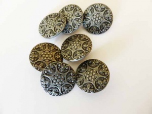 Antique Silver Large Abstract Buttons