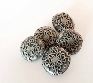 Antique SIlver Raised Swirls Buttons