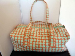 Milward Knitting Bag -Coral/Sea Green Polka Dot