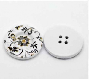 Black Flower Buttons