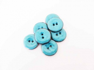 Blue Enamel Coconut Shell Buttons