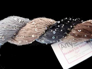 Artyarns Beaded Silk with Sequins Light #144 + Silver Beads and Free Pattern Book