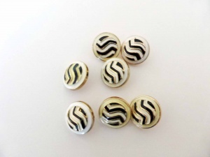 Black and White Enamel Buttons