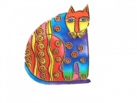 Laurel Burch Spotted Cat Iron on Appliqu