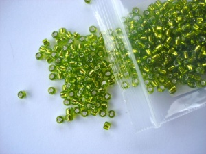Debbie Abrahams Silver Lined Lime Beads Size 8/0